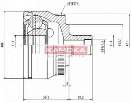 ШРКШ (зовнішній) Audi A4/A6/VW Passat/Skoda SuperB 94-08 (33x30x87.9x45T) (+ABS) KAMOKA 6762 Купити в Україні