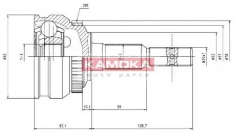 ШРКШ (зовнішній) Opel Vectra -05 (33x25x164.5x29T) (+ABS) KAMOKA 6956 Купити в Україні