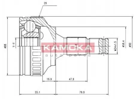 ШРКШ (зовнішній) Citroen Berlingo (25x34x134x29T) (+ABS) KAMOKA 6974 Купити в Україні
