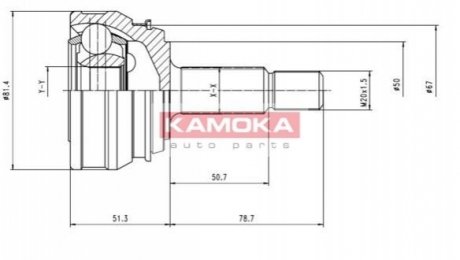 Шарнирный набор, приводной вал - (191598099, 321498099B, 321498099E) KAMOKA 7096 (фото 1)