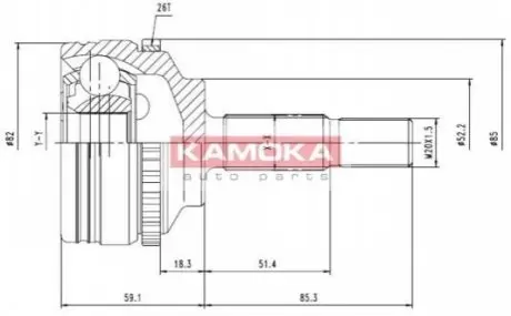 Шарнирный набор, приводной вал KAMOKA 7140 Купить в Украине