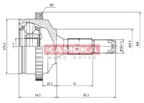 Шарнірний набір, привідний вал KAMOKA 7146 Купити в Україні