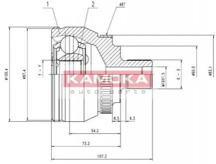 Шарнирный набор, приводной вал KAMOKA 7268