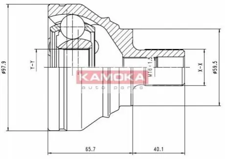 ШРКШ (зовнішній) VW Caddy III 1.9TDI/Passat B6/Golf V/Octavia (36x27x106) KAMOKA 7274 Купити в Україні