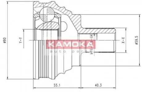 ШРКШ (зовнішній) VW Caddy 1.4/1.6/2.0SDI/EcoFuel 03- (36x30x95.5) (пом'ята упаковка) KAMOKA 7338 Купити в Україні