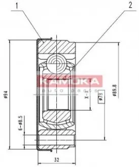 ШРКШ (внутрішній) VW Caddy 1.5-1.9 82-00 (33x94) (заміна на 603004) KAMOKA 8022 Купити в Україні