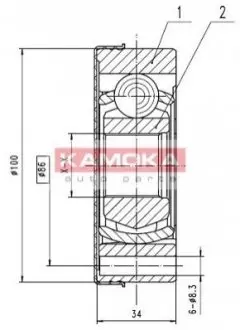 ШРКШ (внутрішній) Audi 80/90/VW Passat -95 (33x100) KAMOKA 8096 Купити в Україні