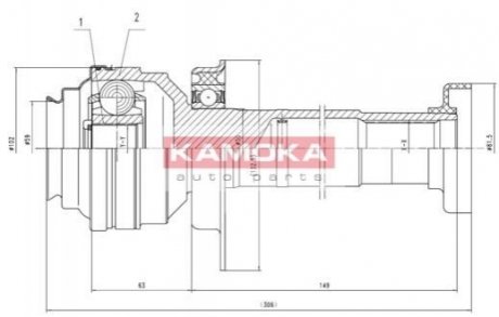 Шарнирный набор, приводной вал - (7H0498104LX) KAMOKA 8711 (фото 1)