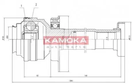 ШРКШ (внутрішній) VW T5 1.9TDI/2.0i 03- (R) (26x28x268.5) KAMOKA 8711 Купити в Україні