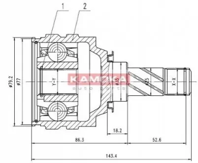 К-т шарнирный приводного вала KAMOKA 8717 Купить в Украине