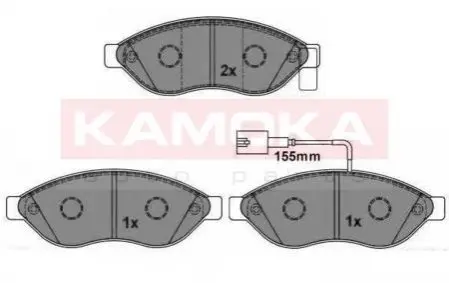 Колодки гальмівні (передні) Citroen Jumper/Fiat Ducato/Peugeot Boxer 06- (Brembo) (з датчиком) KAMOKA JQ101100 Купити в Україні