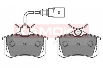 Колодки гальмівні (задні) Ford Galaxy 95-06/VW Sharan/Seat Alhambra 95-10/Ibiza 03-08 (+датчик) KAMOKA JQ1011083 Купити в Україні