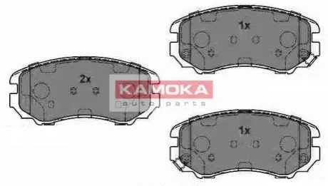 Колодки гальмівні (передні) Hyundai Sonata/Elantra 01-11/ix20 10-/Tucson/Kia Sportage/Carens 04 KAMOKA JQ1013466 Купити в Україні