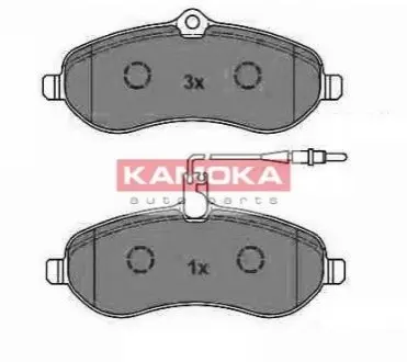 Колодки тормозные (передні) Fiat Scudo/Citroen Jumper/Peugeot Expert 1.6/2.0HDi 07- (с датчиком) KAMOKA JQ1013542 Купити в Україні