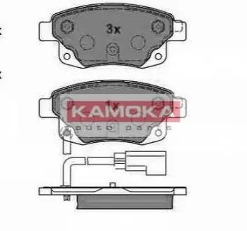 Гальмівні колодки, дискове гальмо (набір) KAMOKA JQ1013860 Купити в Україні