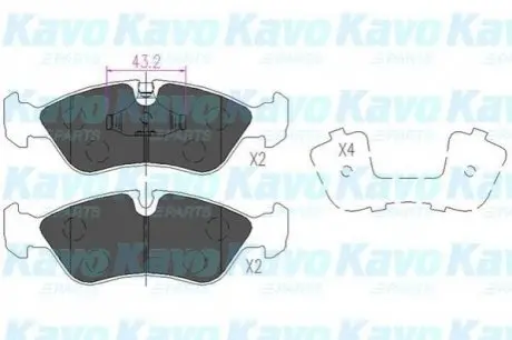 Тормозные колодки, дисковый тормоз.) KAVO KBP1004