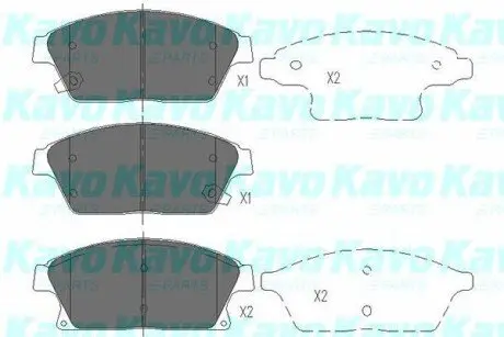 Колодки гальмівні (передні) Opel Astra 09- R16 KAVO KBP1014 Купити в Україні