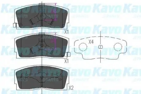 PARTS DAIHATSU Тормозные колодки передн.Applause 89- KAVO KBP-1501 Купить в Украине