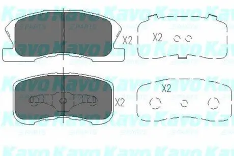 Гальмівні колодки, дискове гальмо (набір) KAVO KBP1508 Купити в Україні