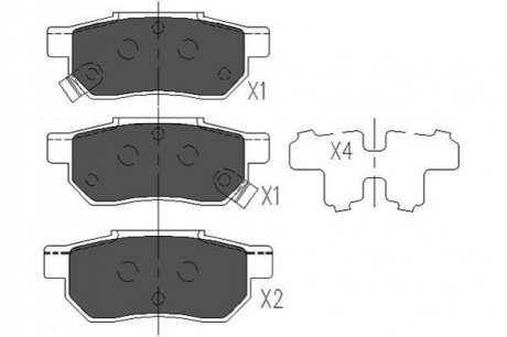 Колодки гальмівні задні Civic -01/Jazz 02- KAVO KBP2007