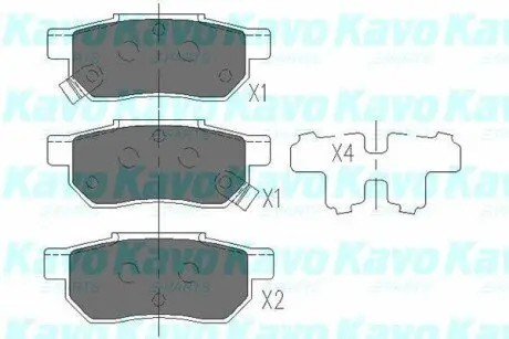 Колодки гальмівні (задні) Honda Jazz 1.2-1.5 16V 02 KAVO KBP2007 Купити в Україні