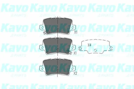 Колодки гальмівні (задні) Honda Civic 1.4-2.2 05- (95.7x41) KAVO KBP2014