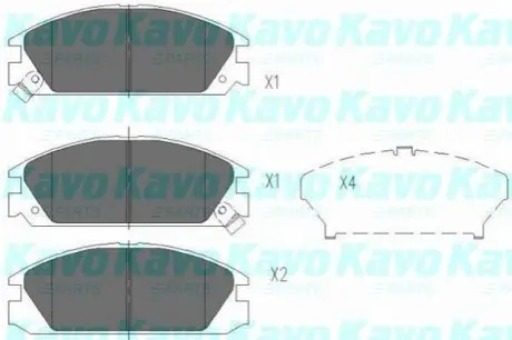PARTS MITSUBISHI тормозные колодки передние.L200,L300,Pajero I,II KAVO KBP-2020 Купить в Украине