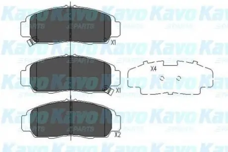 Колодки гальмівні (передні) Honda Accord/Civic 00- (Sumitomo) KAVO KBP-2052 Купити в Україні