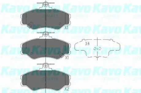 PARTSH гальмівні колодки перед. HYUNDAI H100 93 KAVO KBP-3002 Купити в Україні
