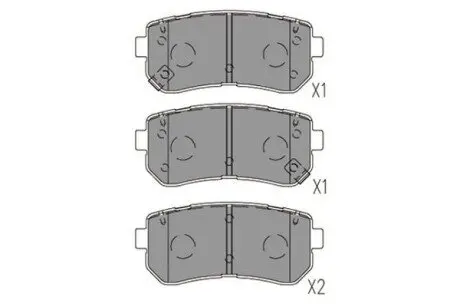 Колодки гальмівні (задні) Hyundai Tucson 15-/Sonata 05-15/ix20/ix35/Kia Cerato/Sportage/Picanto 10 KAVO KBP3059 Купити в Україні