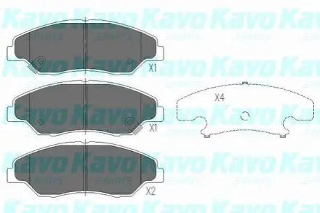 Гальмівні колодки, дискове гальмо (набір) KAVO KBP4013 Купити в Україні