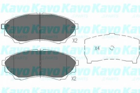 PARTS FORD тормозные колодки передние.Ranger,Mazda BT-50 99- KAVO KBP-4514 (фото 1)