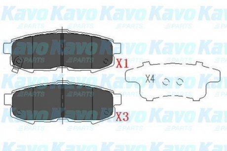 PARTS Колодки гальмівні задні. MAZDA Mpv 02- KAVO KBP-4555