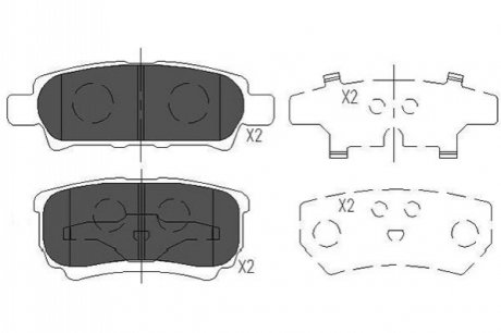 Комплект тормозных колодок PARTS - KBP-5518 (MZ690569, 4605A337, 4605A479) KAVO KBP5518