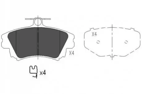 Колодки гальмівні (передні) Mitsubishi Carisma 95-06/Colt 04-13/Volvo V40/S40 95-06 KAVO KBP-5519