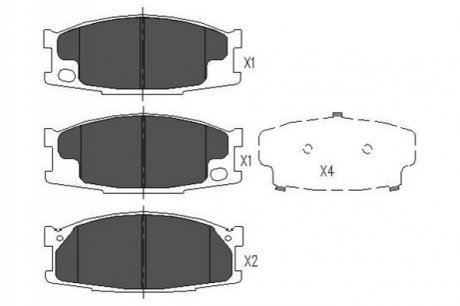 PARTS MITSUBISHI К-т тормозных колодок передних Canter KAVO KBP-5539