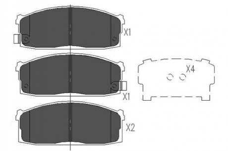 PARTS NISSAN тормозные колодки передние. Bluebird 80- KAVO KBP-6525