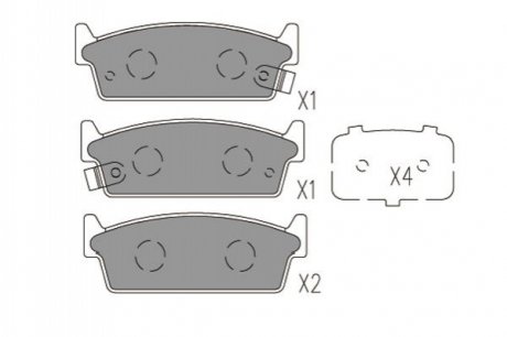 PARTS NISSAN Тормозные колодки задние. Almera 00- Maxima QX 00- KAVO KBP-6601