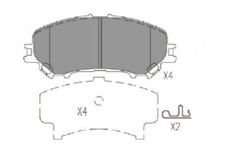 Комплект гальмівних колодок PARTS - KBP-6614 (D10604BA0A, D10604CA0A, D10604EA0A) KAVO KBP6614