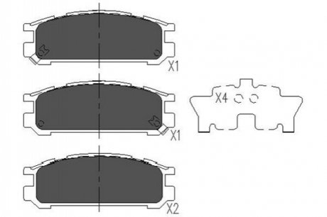 Комплект тормозных колодок PARTS - KBP-8016 (AY060FJ001, 26296AA030, 26296AA060) KAVO KBP8016 (фото 1)