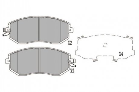 Комплект гальмівних колодок PARTS - KBP-8025 (26296SC021, SU00304089, SU00304090) KAVO KBP8025