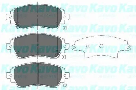 Гальмівні колодки, дискове гальмо (набір) KAVO KBP-9010 Купити в Україні