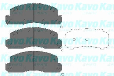 PARTS TOYOTA Колодки гальмівні передні. DYNA 4.0 11- KAVO KBP-9088