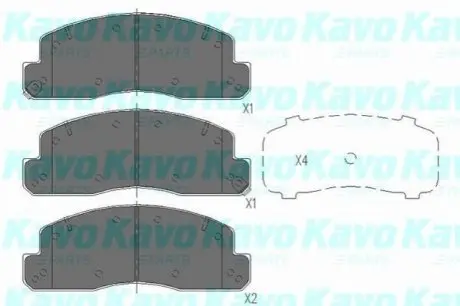 PARTS TOYOTA Гальмівні колодки передн. DYNA 4.0 11 KAVO KBP-9088
