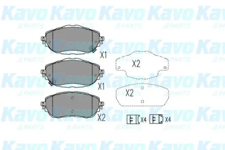 Комплект тормозных колодок PARTS KAVO KBP9123