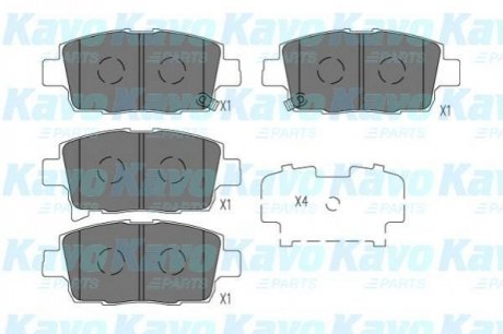 PARTS TOYOTA Колодки гальмівні передні. YARIS VERSO 1.3 02-05 KAVO KBP-9134