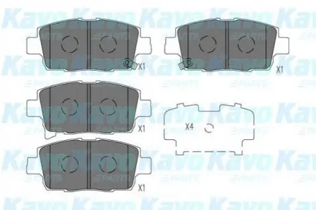 Колодки гальмівні (передні) Toyota Corolla 01-08/Yaris 99-05 KAVO KBP-9134 Купити в Україні