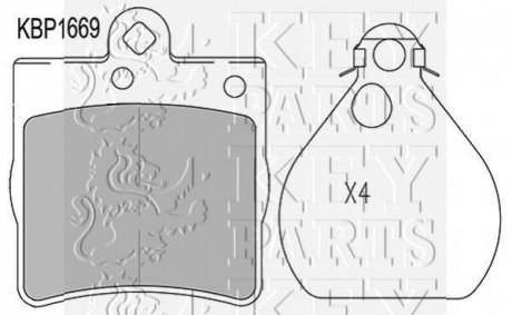 Гальмівні колодки (набір) KEY PARTS KBP1669 (фото 1)