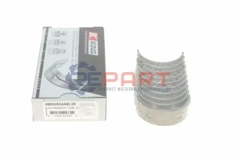 Вкладыши коренные RENAULT 0,25 1,6 16V/1,5DCI K9K/K4J/K4M King MB5352AM025 Купити в Україні