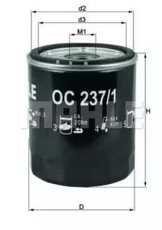 Фильтр масла - KNECHT OC237/1 (9975449, 93156863, 5005630) Knecht OC2371